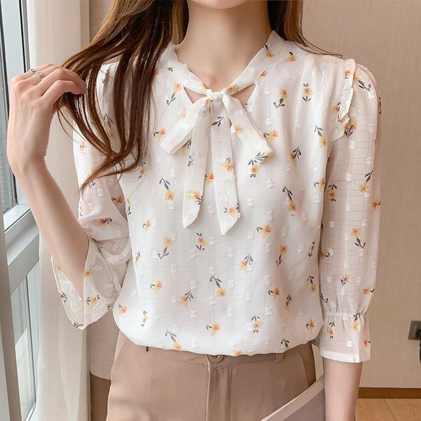women's blouses & shirts blusas de mujer ladies 2021 summer lace-up chiffon shirt printed korean version jacket blouse 518f, White
women's blouses & shirts blusas de mujer ladies 2021 summer lace-up chiffon shirt printed korean version jacket blouse 518f, White