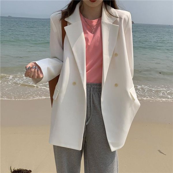women's suits & blazers 2021 autumn winter jackets fashionable vintage oversized elegant wild office lady, White;black
women's suits & blazers 2021 autumn winter jackets fashionable vintage oversized elegant wild office lady, White;black