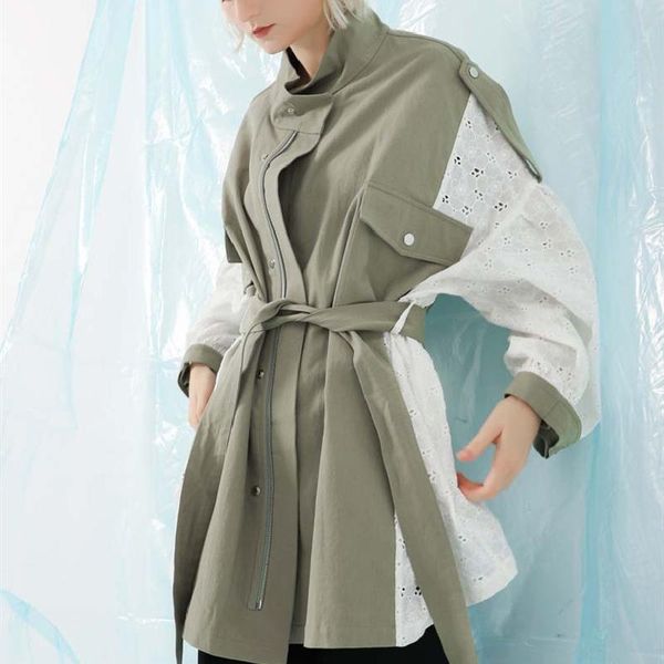 women's trench coats 2021 autumn women fashion slim lace stitching windbreaker female up outwear ladies zipper coat girls cotton jacket, Tan;black
women's trench coats 2021 autumn women fashion slim lace stitching windbreaker female up outwear ladies zipper coat girls cotton jacket, Tan;black