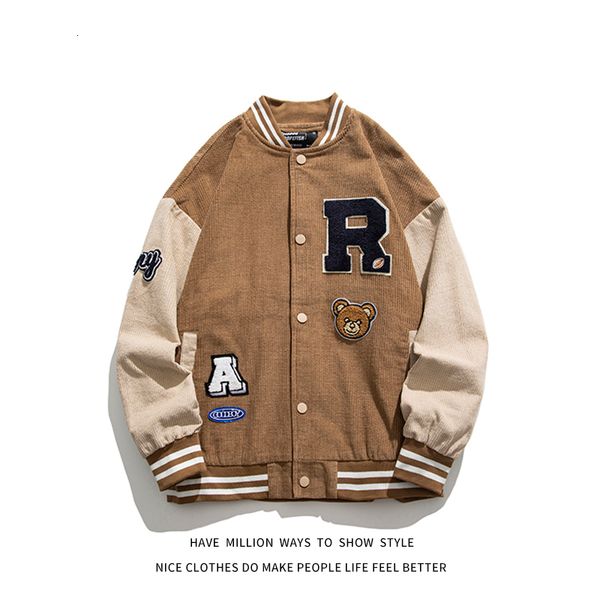 women's jackets embroidered corduroy men's and women's baseball jacket, bear pattern pilot jacket, autumn spring, Black;brown
women's jackets embroidered corduroy men's and women's baseball jacket, bear pattern pilot jacket, autumn spring, Black;brown