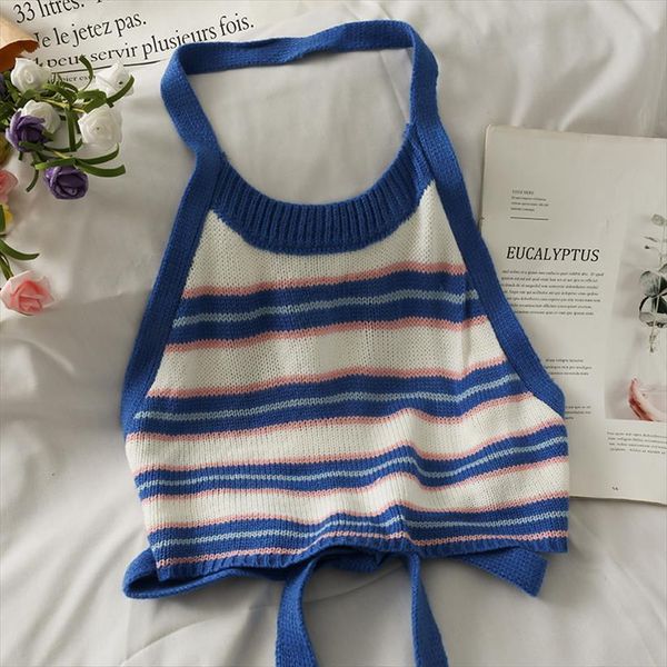 halter knitted crop women camis off shoulder bow tie sleeveless omighty slim fit stripe patchwork for, White
halter knitted crop women camis off shoulder bow tie sleeveless omighty slim fit stripe patchwork for, White