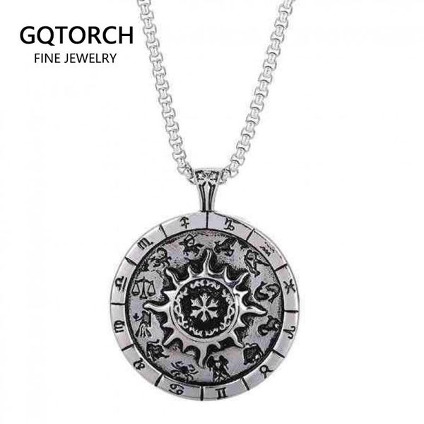 pendant necklaces twelve zodiac signs lovers necklace titanium round shaped vintage punk rock fashion jewelry 24" box chain, Silver
pendant necklaces twelve zodiac signs lovers necklace titanium round shaped vintage punk rock fashion jewelry 24" box chain, Silver
