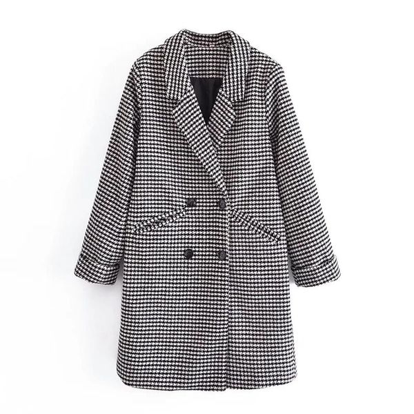 women's wool & blends dylqfs 2021 women autumn office lady houndstooth long sleeve coat female vintage streetwear double breasted casua, Black
women's wool & blends dylqfs 2021 women autumn office lady houndstooth long sleeve coat female vintage streetwear double breasted casua, Black