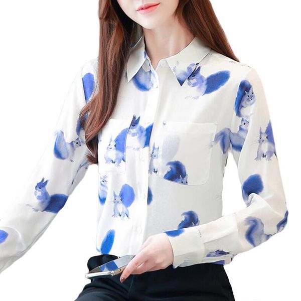 long sleeve squirrel print chiffon blouse women shirts korean office white casual blouses camisas mujer women's &
long sleeve squirrel print chiffon blouse women shirts korean office white casual blouses camisas mujer women's &