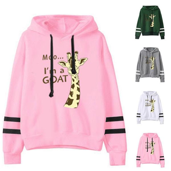 women's hoodies & sweatshirts women hoodie i'm a goat giraffe printed double striped long sleeve fleece sweatshirt with hat girls, Black
women's hoodies & sweatshirts women hoodie i'm a goat giraffe printed double striped long sleeve fleece sweatshirt with hat girls, Black