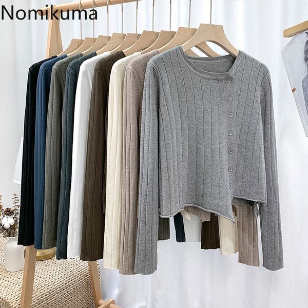 nomikuam casual korean cardigan women solid color side single breasted long sleeve irregular short sweater female sueter 3e115 210514, White;black
nomikuam casual korean cardigan women solid color side single breasted long sleeve irregular short sweater female sueter 3e115 210514, White;black