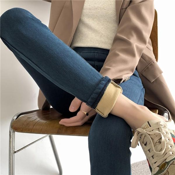 women's jeans (fleece magic jeans) autumn/winter small black stretch slim pencil pants for women, Blue
women's jeans (fleece magic jeans) autumn/winter small black stretch slim pencil pants for women, Blue