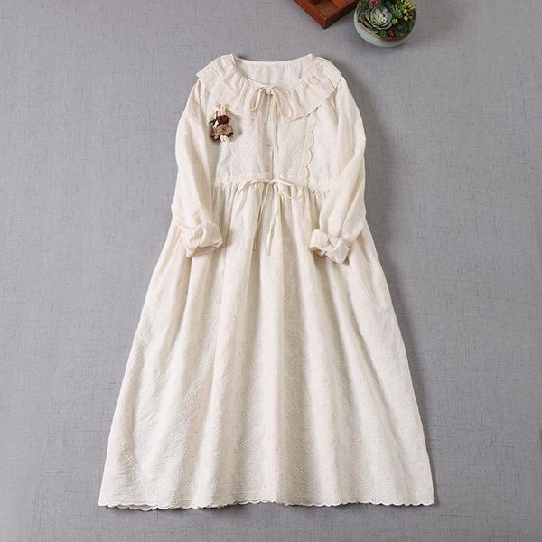 japanese female turn-down collar all sweet solid cotton embroidered lace dress mori girl casual dresses, Black;gray
japanese female turn-down collar all sweet solid cotton embroidered lace dress mori girl casual dresses, Black;gray