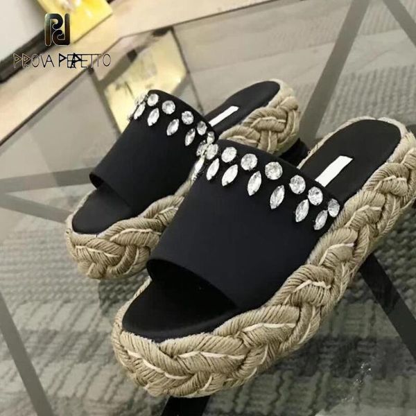 summer rope braided thick-soled slippers rhinestone trim fairy wind non-slip beach sandals and women, Black
summer rope braided thick-soled slippers rhinestone trim fairy wind non-slip beach sandals and women, Black