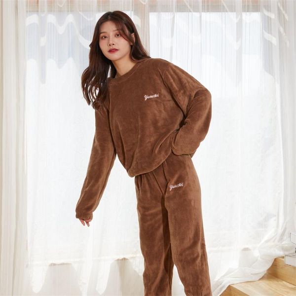 women's two piece pants furry set women lounge wear winter clothes pullover long suit solid color velour pajamas sets warm sleepwear, White
women's two piece pants furry set women lounge wear winter clothes pullover long suit solid color velour pajamas sets warm sleepwear, White