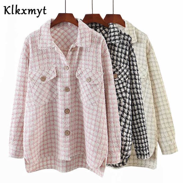 klkxmyt za women fashion with pocket plaid tweed shirts jacket coat vintage long sleeve female outerwear chic 210527, Black;brown
klkxmyt za women fashion with pocket plaid tweed shirts jacket coat vintage long sleeve female outerwear chic 210527, Black;brown