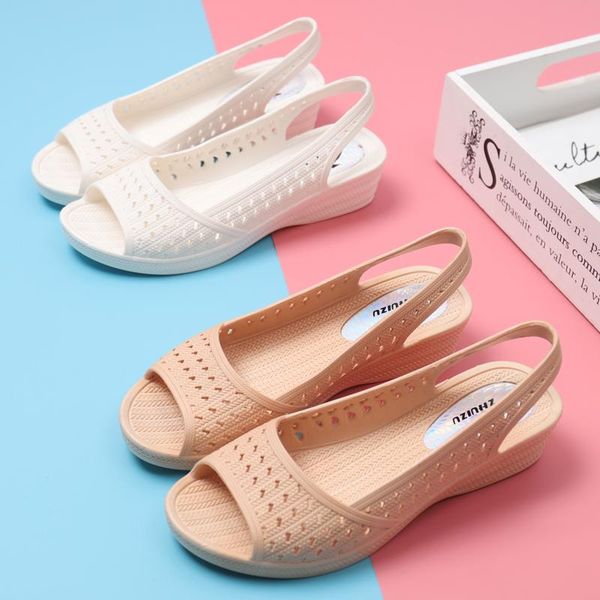 sandals peep toe plastic women's summer white nurses' shoes thick bottom non-slip wedge middle-aged and elderly breathable, Black
sandals peep toe plastic women's summer white nurses' shoes thick bottom non-slip wedge middle-aged and elderly breathable, Black