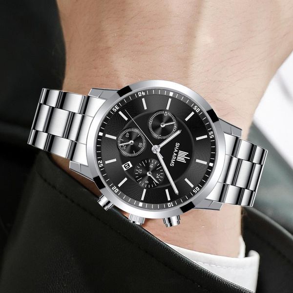 wristwatches men luxury watches business calendar stainless steel quartz watch mens luminous military sports relogio masculino, Slivery;brown
wristwatches men luxury watches business calendar stainless steel quartz watch mens luminous military sports relogio masculino, Slivery;brown