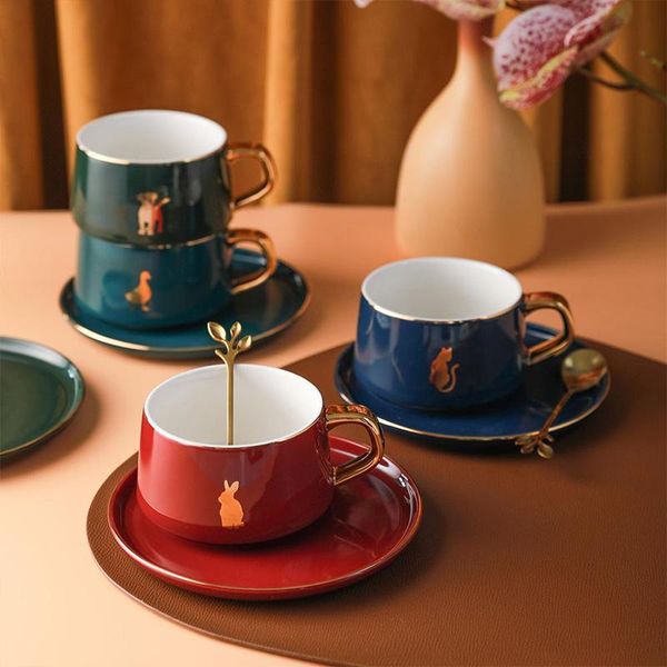 mugs 225ml nordic style animal coffee cup with dish spoon gold handle breakfast milk juice mug gift for birthday
mugs 225ml nordic style animal coffee cup with dish spoon gold handle breakfast milk juice mug gift for birthday