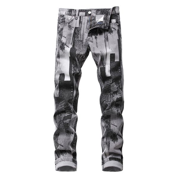 men's jeans fashion gray pattern printed jeans slim traight stretch denim pants sbku, Blue
men's jeans fashion gray pattern printed jeans slim traight stretch denim pants sbku, Blue