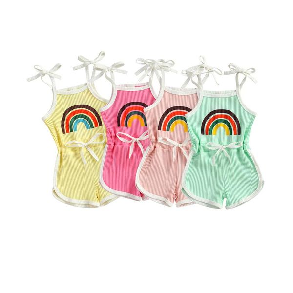 jumpsuits focusnorm 0-4y summer cute baby girls rompers rainbow print sleeveless belt elastic 4 colors, Blue
jumpsuits focusnorm 0-4y summer cute baby girls rompers rainbow print sleeveless belt elastic 4 colors, Blue