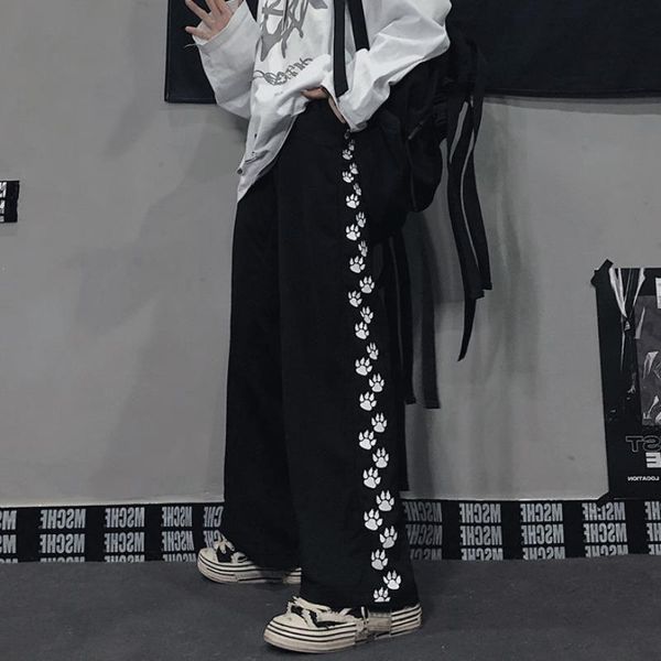 women's pants & capris y2k punk wide leg women harajuku streetwear anime black footprint print trousers hip hop straight loose, Black;white
women's pants & capris y2k punk wide leg women harajuku streetwear anime black footprint print trousers hip hop straight loose, Black;white