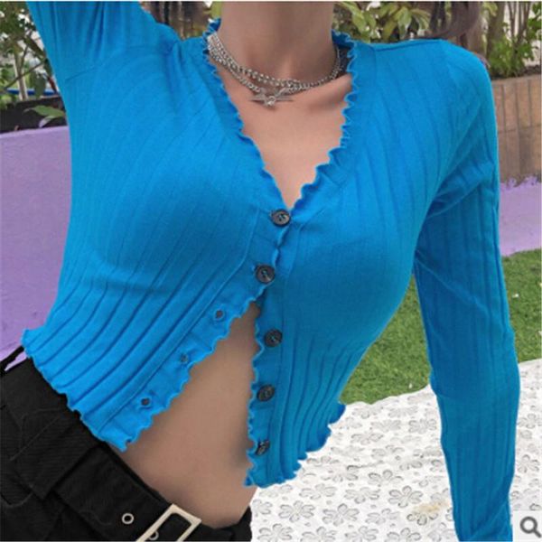 y2k girlshort elestic t-shirts cardigans single breasted crop v neck knitted solid kawaii harajuku womens women's t-shirt, White
y2k girlshort elestic t-shirts cardigans single breasted crop v neck knitted solid kawaii harajuku womens women's t-shirt, White