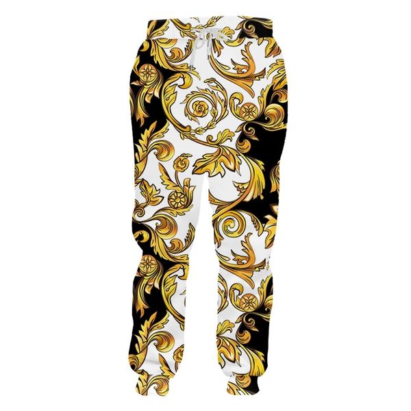 men's baroque style 3d digital printing gold leisure sports pants, Black
men's baroque style 3d digital printing gold leisure sports pants, Black