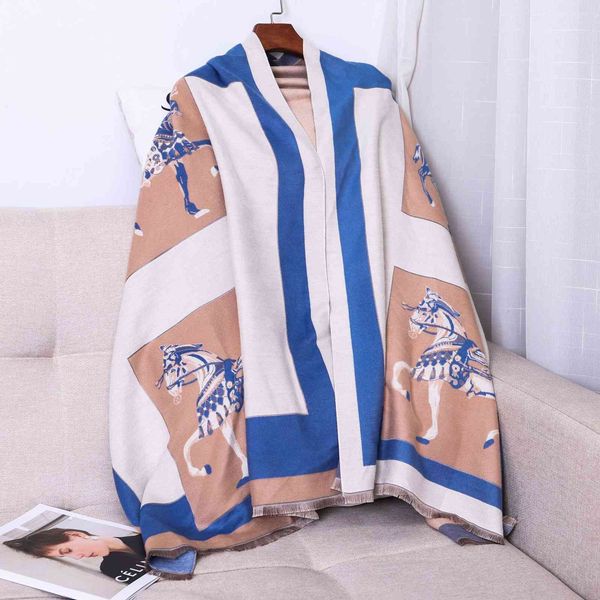 design 2021 autumn and winter new imitation cashmere female korean fashion thickened shawl versatile scarf, Blue;gray
design 2021 autumn and winter new imitation cashmere female korean fashion thickened shawl versatile scarf, Blue;gray