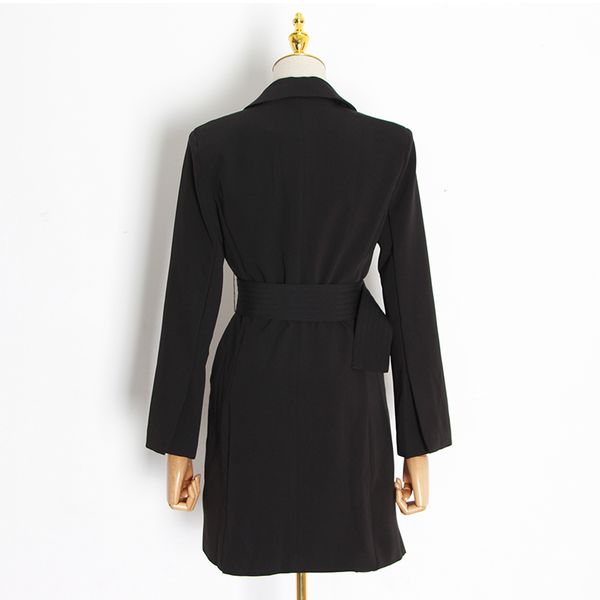 dresses elegant black women's notched long sleeve high waist sashes slim es female spring fashion 2021tide, Black;gray
dresses elegant black women's notched long sleeve high waist sashes slim es female spring fashion 2021tide, Black;gray