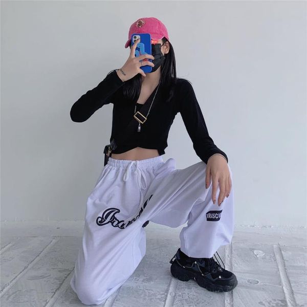 women's pants & capris loose with pockets high waist casual sports letters printed pattern elastic trousers, Black;white
women's pants & capris loose with pockets high waist casual sports letters printed pattern elastic trousers, Black;white