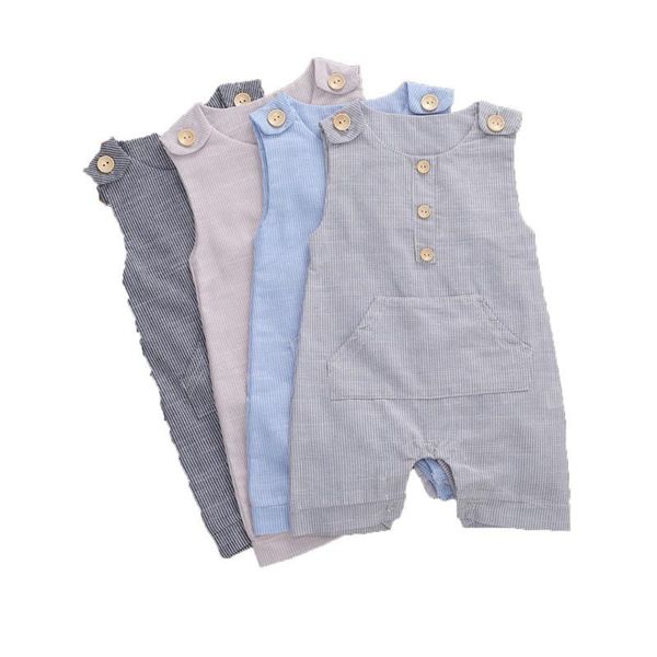 baby summer clothing born boys buttons striped romper fashion sleeveless cotton linen jumpsuit sets, White
baby summer clothing born boys buttons striped romper fashion sleeveless cotton linen jumpsuit sets, White