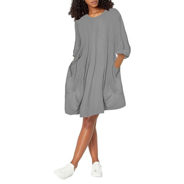 casual dresses dress plus size fashion women's pocket loose half sleeve ladies neck long for women 2021 robe femme, Black;gray
casual dresses dress plus size fashion women's pocket loose half sleeve ladies neck long for women 2021 robe femme, Black;gray