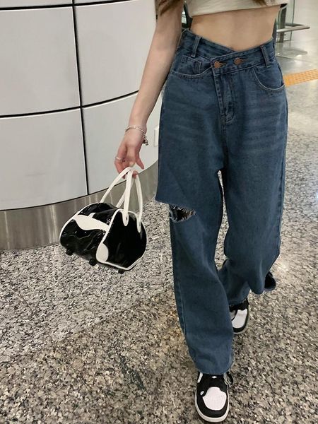 women's jeans sml summer autumn korean style loose women ripped irregular long denim pants casual high waist straight for womens(xy9331, Blue
women's jeans sml summer autumn korean style loose women ripped irregular long denim pants casual high waist straight for womens(xy9331, Blue
