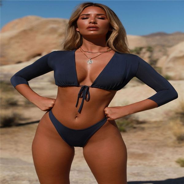 bikini 2019 new solid split swimsuit women's suit, White;black
bikini 2019 new solid split swimsuit women's suit, White;black
