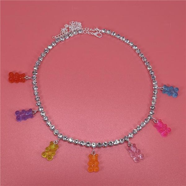 chains 7 color crystal chain gummy mini bear necklaces for women cute crtoon animal choker pendants jewelry femme bijoux collare, Silver
chains 7 color crystal chain gummy mini bear necklaces for women cute crtoon animal choker pendants jewelry femme bijoux collare, Silver