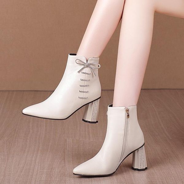 boots lucyever fashion crystal bow square heels ankle women elegant pointed toe pu leather botas woman warm winter shoes ladies, Black
boots lucyever fashion crystal bow square heels ankle women elegant pointed toe pu leather botas woman warm winter shoes ladies, Black