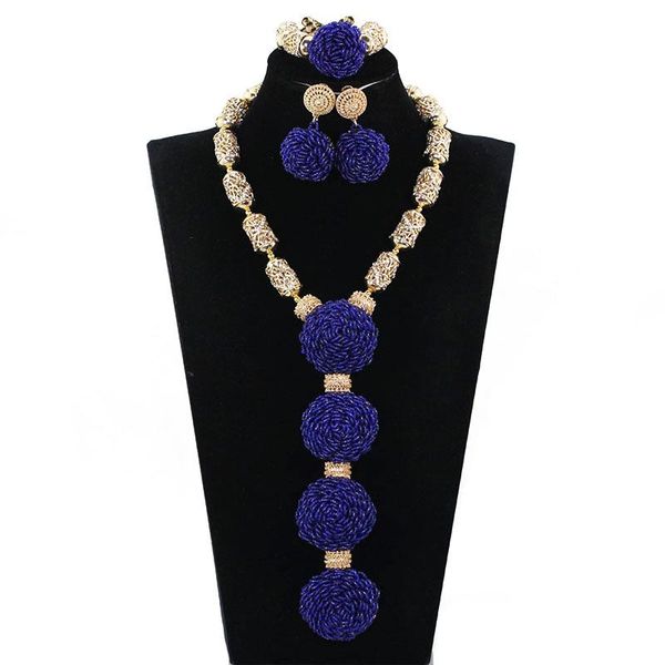 earrings & necklace exclusive royal blue african wedding beads jewelry set fashion pendant bridal women we112, Silver
earrings & necklace exclusive royal blue african wedding beads jewelry set fashion pendant bridal women we112, Silver