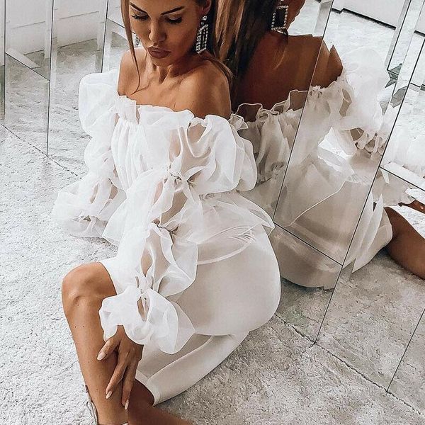 off shoulder ruffles mesh womens shirts sheer crop vintage laides pleated puff long sleeves shirt short blouse, White
off shoulder ruffles mesh womens shirts sheer crop vintage laides pleated puff long sleeves shirt short blouse, White