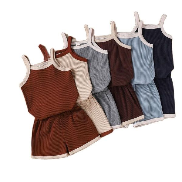 clothing sets summer children shorts set 2021 fashion baby boys girls clothes strap shirt+bloomer 2pcs kids ribbed school boy suit outfit, White
clothing sets summer children shorts set 2021 fashion baby boys girls clothes strap shirt+bloomer 2pcs kids ribbed school boy suit outfit, White
