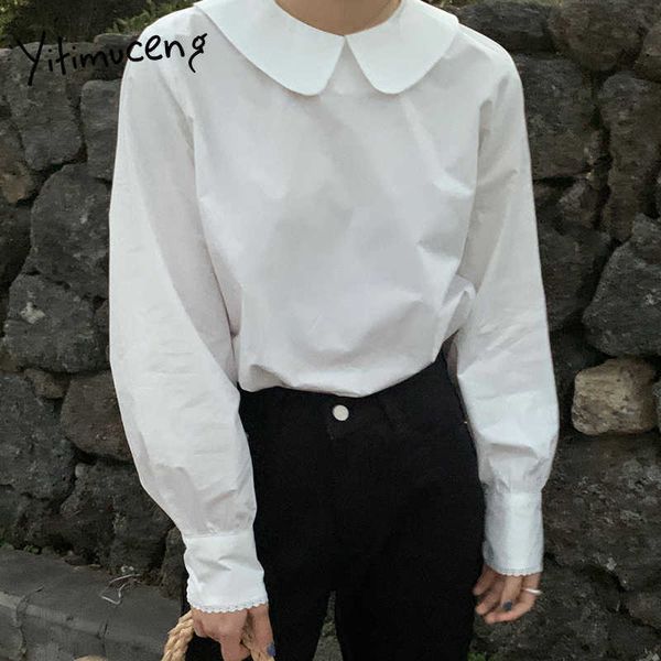 yitimuceng casual blouse women oversized button shirts korean fashion shirt sleeve solid white blue spring summer 210601
yitimuceng casual blouse women oversized button shirts korean fashion shirt sleeve solid white blue spring summer 210601