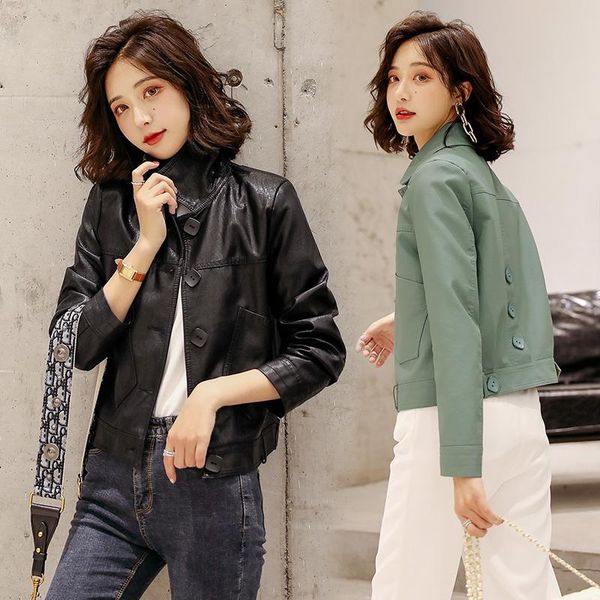 women's leather & faux black jacket women skin long sleeve biker woman casual single breasted jackets and coats
women's leather & faux black jacket women skin long sleeve biker woman casual single breasted jackets and coats