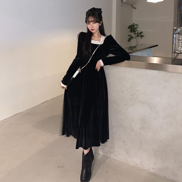 casual dresses nus area b ~ party velvet collar lace dress female autumn/winter show thin waist temperament in the a-line skirt, Black;gray
casual dresses nus area b ~ party velvet collar lace dress female autumn/winter show thin waist temperament in the a-line skirt, Black;gray