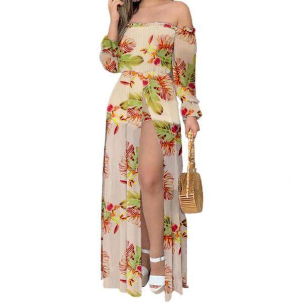 casual dresses off shoulder elastic waist high split women dress summer floral print irregular hem banquet elegant women's, Black;gray
casual dresses off shoulder elastic waist high split women dress summer floral print irregular hem banquet elegant women's, Black;gray
