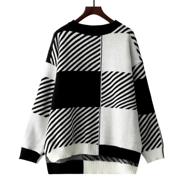 perhaps u women sweater crew neck knitted pullovers long sleeve black white striped loose winter m0034 210529
perhaps u women sweater crew neck knitted pullovers long sleeve black white striped loose winter m0034 210529