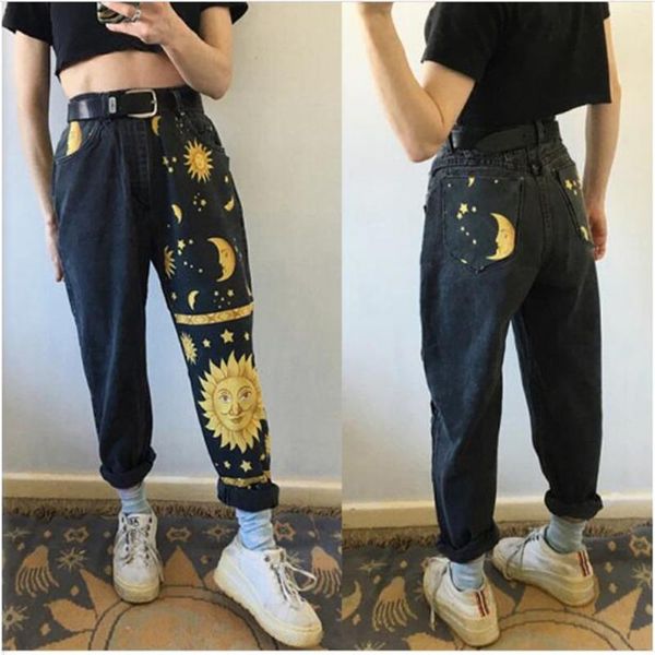 2021 women tall waist cartoon digital printing straight type jeans street fashion hip hop vintage water washing cowboy pants women's, Blue
2021 women tall waist cartoon digital printing straight type jeans street fashion hip hop vintage water washing cowboy pants women's, Blue