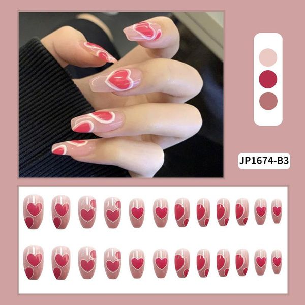 nail gel 24pcs love printed patch rose red fashion manicure false nails save time gifts for girls, Red;pink
nail gel 24pcs love printed patch rose red fashion manicure false nails save time gifts for girls, Red;pink