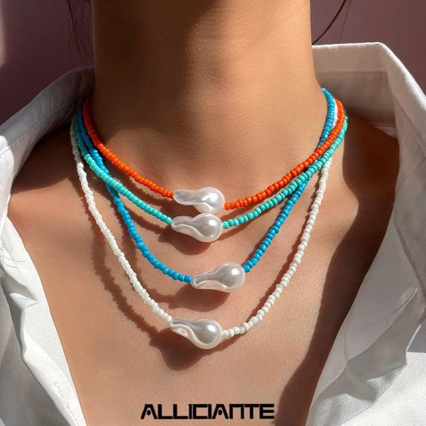 chains sweet candy color irregular acrylic pearl beaded necklace for women hand woven simple clavicle chain party jewelry gift, Silver
chains sweet candy color irregular acrylic pearl beaded necklace for women hand woven simple clavicle chain party jewelry gift, Silver