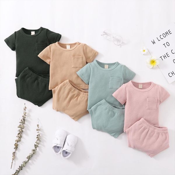 baby boys girls solid color clothes sets short sleeve o neck t shirt with pocket pants for summer children clothing, White
baby boys girls solid color clothes sets short sleeve o neck t shirt with pocket pants for summer children clothing, White