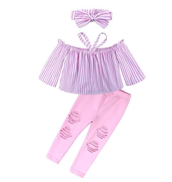 summer baby girl clothes set suit long sleeves striped shirt hole trousers bow headband fashion girls children clothing sets, White
summer baby girl clothes set suit long sleeves striped shirt hole trousers bow headband fashion girls children clothing sets, White