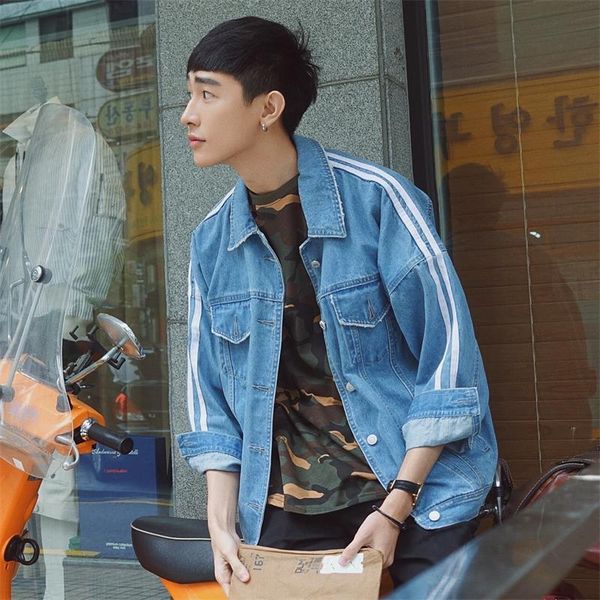 men's jackets wholesale spring autumn stripes korean cowboy japanese stitching hip hop loose youth coat personality male denim jac, Black;brown
men's jackets wholesale spring autumn stripes korean cowboy japanese stitching hip hop loose youth coat personality male denim jac, Black;brown