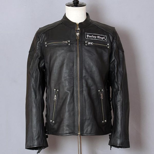 men's leather & faux 2022 genuine jacket men fashion slim profession motorcycle biker cowskin stand collar real coat, Black
men's leather & faux 2022 genuine jacket men fashion slim profession motorcycle biker cowskin stand collar real coat, Black