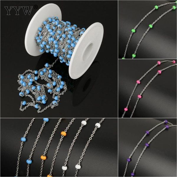 approx 10m/spool silver color plated stainless steel blue green white black beaded oval chain necklace for jewelry findings gift chains
approx 10m/spool silver color plated stainless steel blue green white black beaded oval chain necklace for jewelry findings gift chains