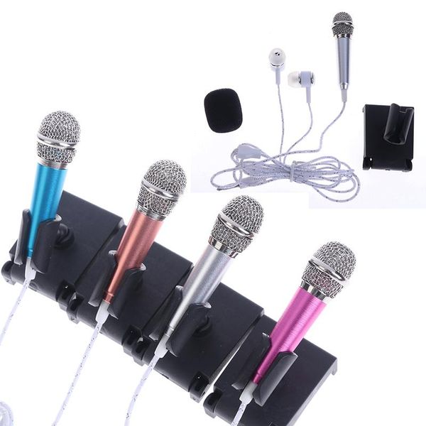 microphones 3.5mm stereo studio mic ktv karaoke mini microphone with earphones/stand mount portable phone lapsmall size 
microphones 3.5mm stereo studio mic ktv karaoke mini microphone with earphones/stand mount portable phone lapsmall size