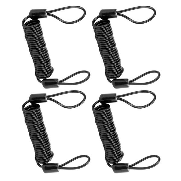 bike locks 4pcs cables disc lock motorcycle reminder ropes (black)